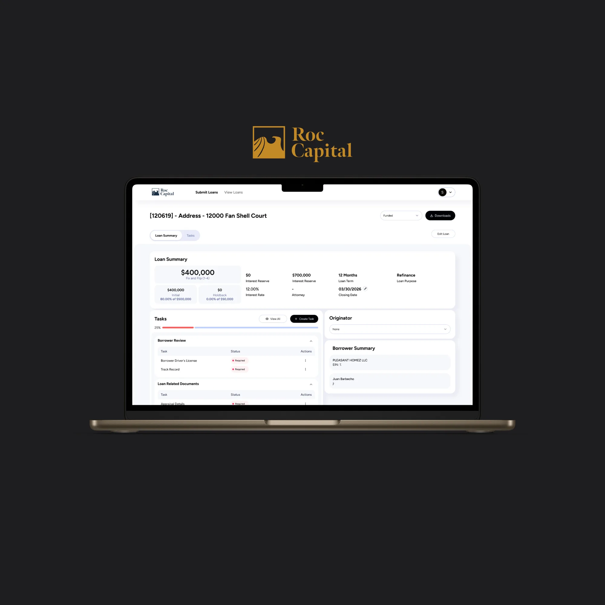 The same loan summary after the redesign: one hierarchy, rounded cards and generous spacing