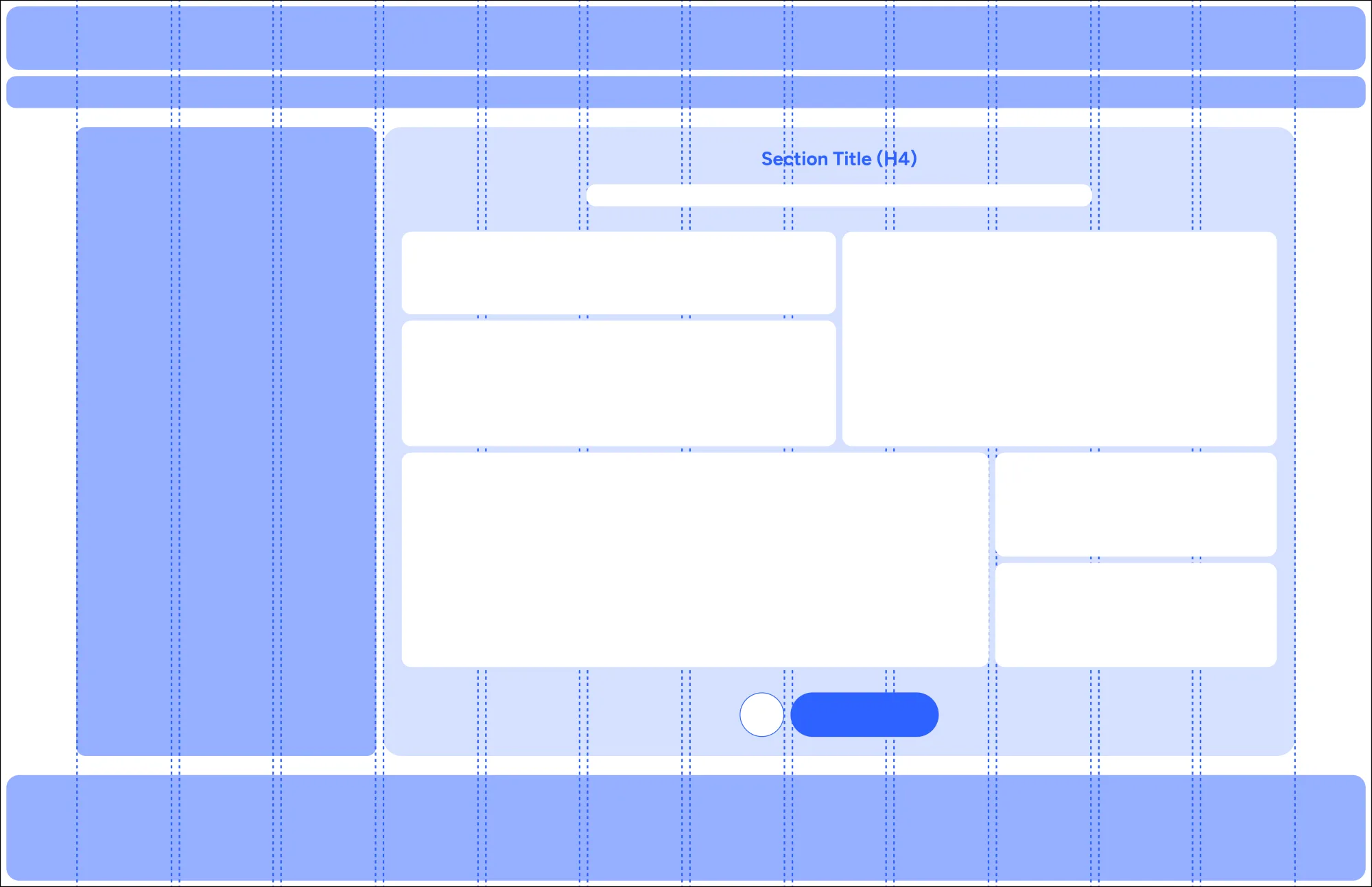 Layout context: a sidebar with a single column and a bento arrangement inside